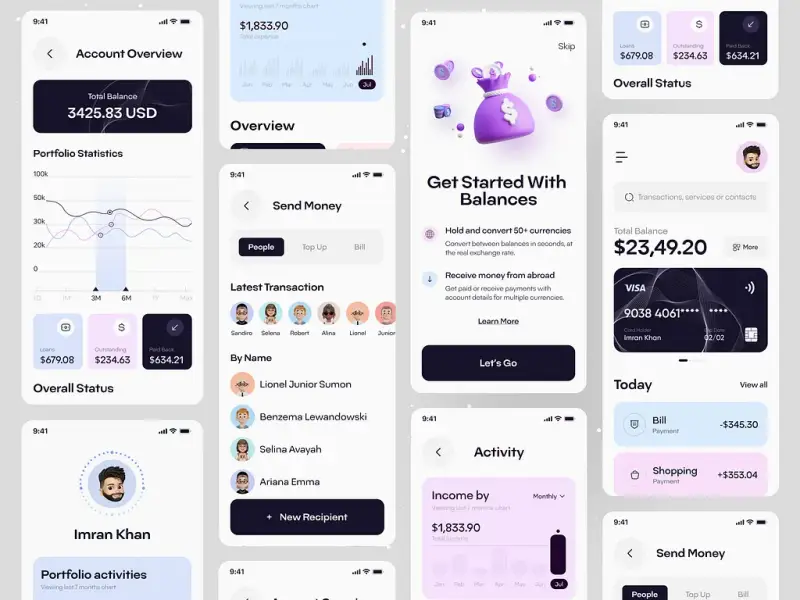 Fintech development team working on application