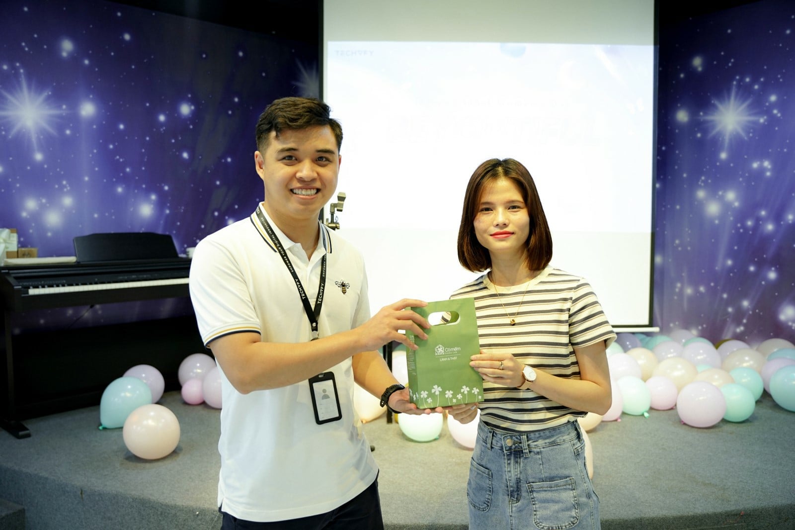 Women receiving gifts
